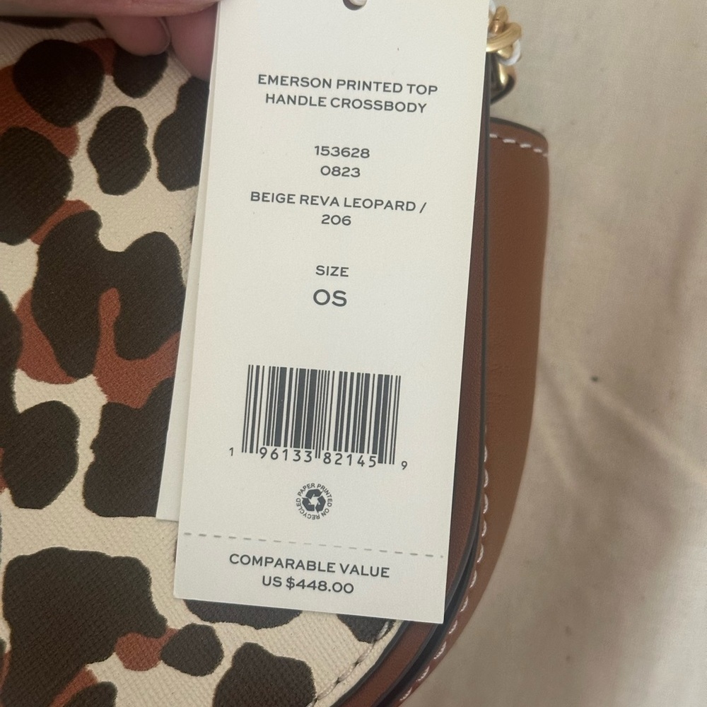Tory Burch Emerson Printed Top Handle Crossbody In Leopard Print - Picture 10 of 11